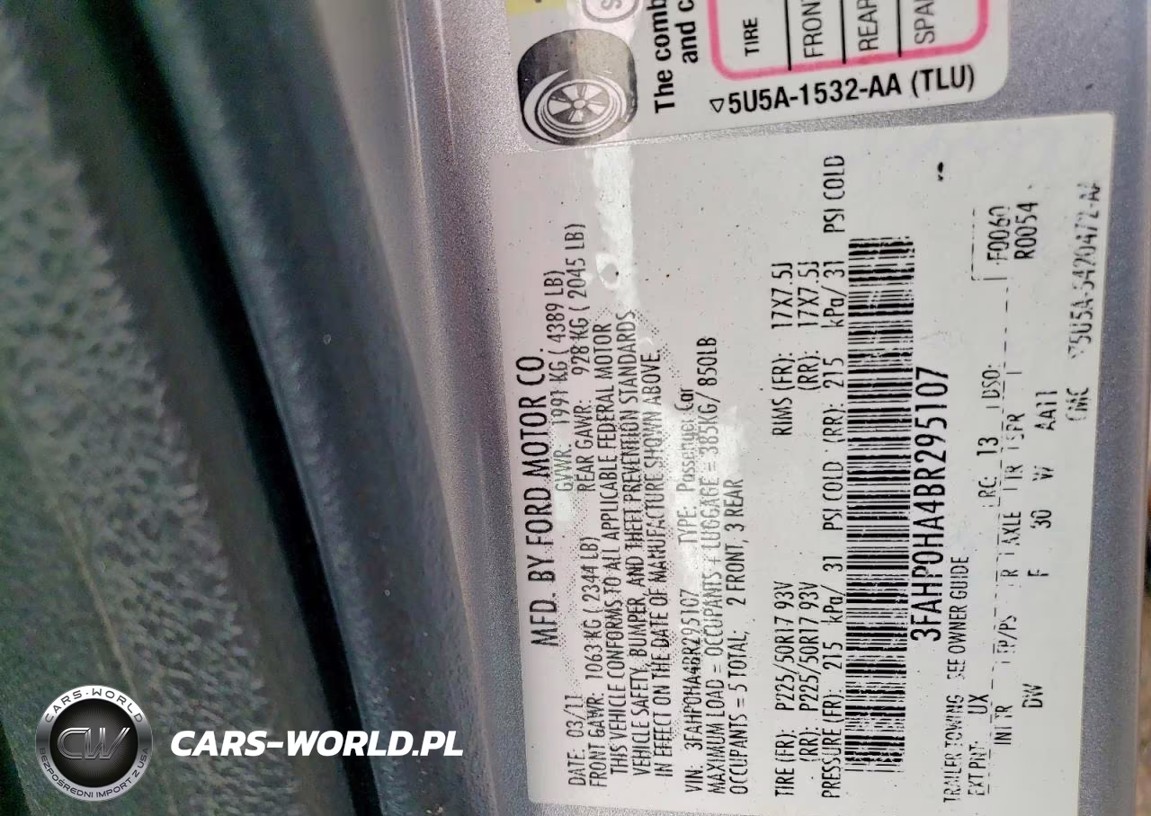 2011 Ford Fusion Se VIN:3FAHP0HA4BR295107 - 12