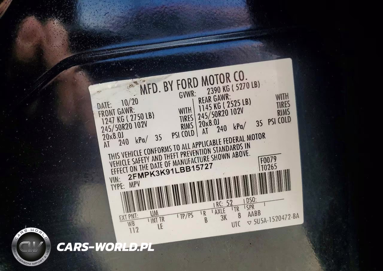 2020 Ford Edge Titanium VIN:2FMPK3K91LBB15727 - 13