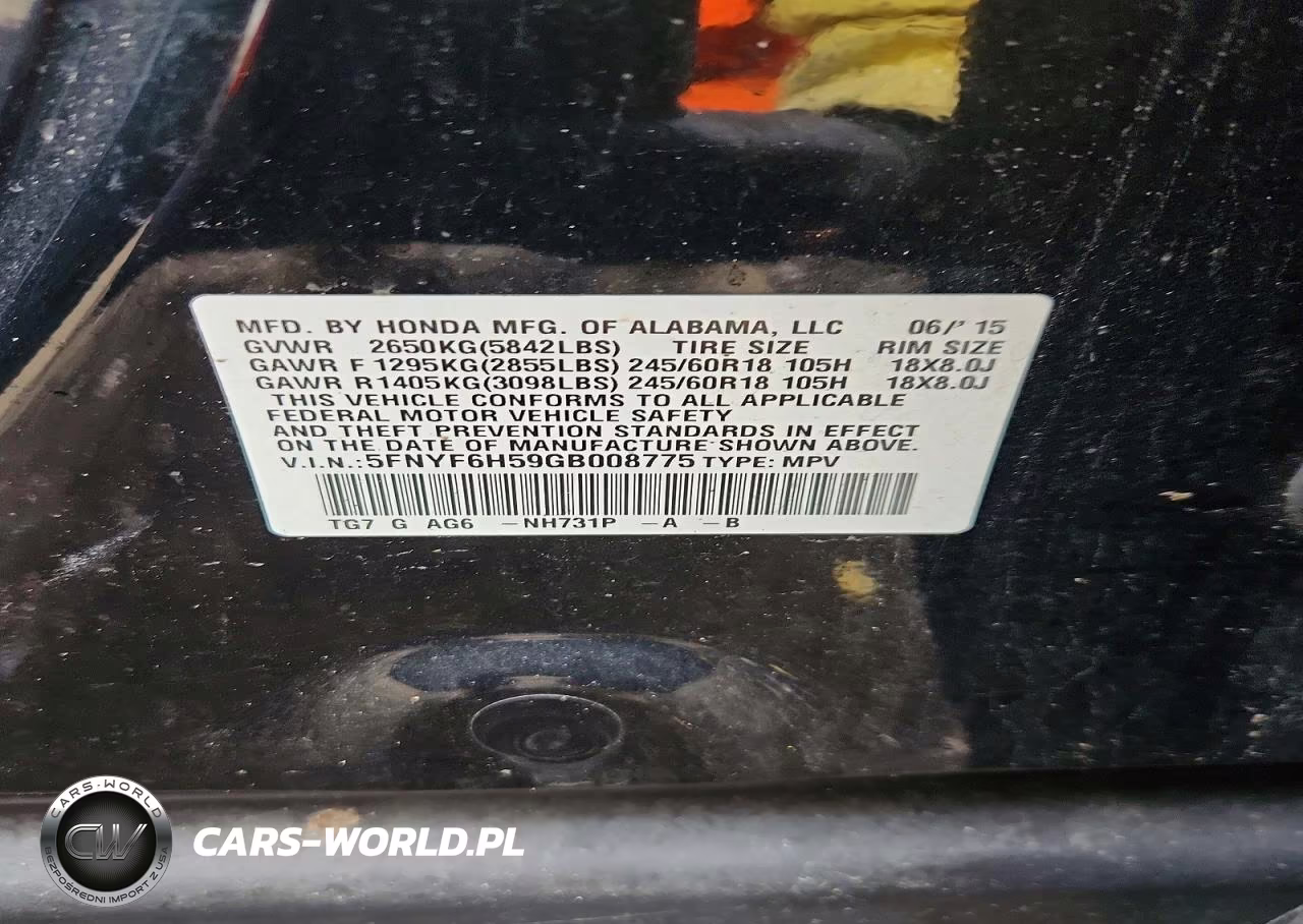 2016 Honda Pilot Exl VIN:5FNYF6H59GB008775 - 13