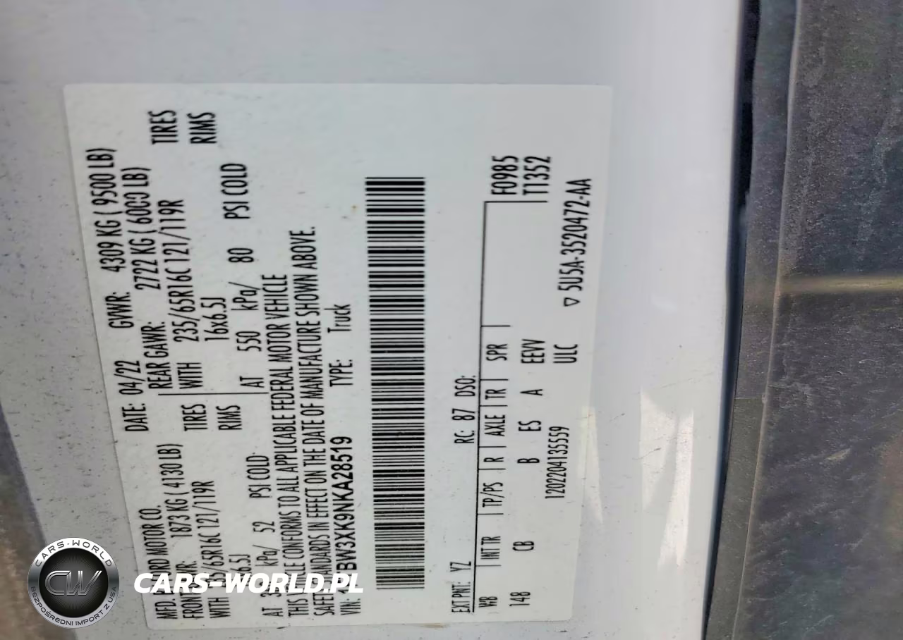 2022 Ford Transit 350 Delivery Van VIN:1FTBW3XK9NKA28519 - 13