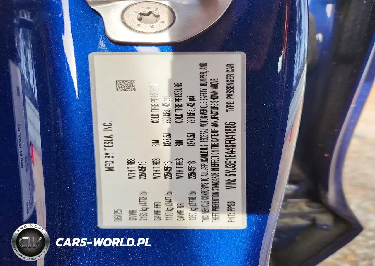 2025 Tesla Model 3 VIN:5YJ3E1EA4SF041886 - 12