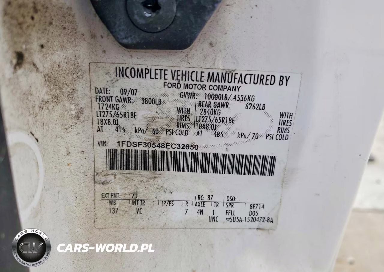 2008 Ford F350 Srw Super Duty VIN:1FDSF30548EC32650 - 12