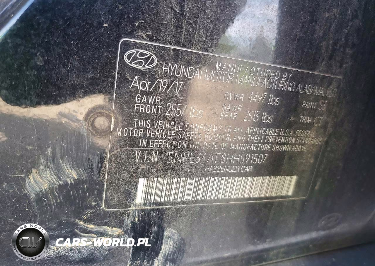 2017 Hyundai Sonata Sport VIN:5NPE34AF8HH591507 - 12