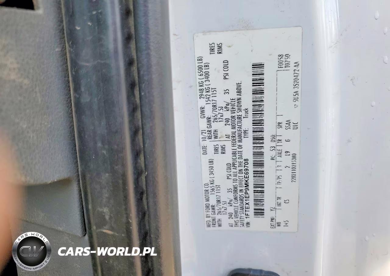 2021 Ford F150 Super Cab VIN:1FTEX1EP9MKE69708 - 12