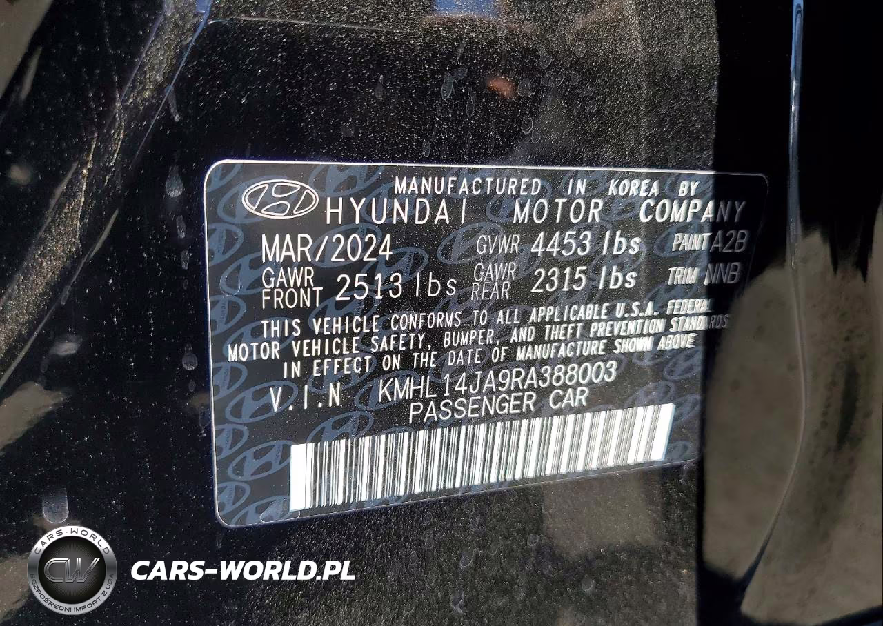 2024 Hyundai Sonata Sel VIN:KMHL14JA9RA388003 - 13