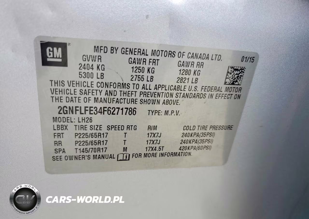 2015 Chevrolet Equinox Lt VIN:2GNFLFE34F6271786 - 13