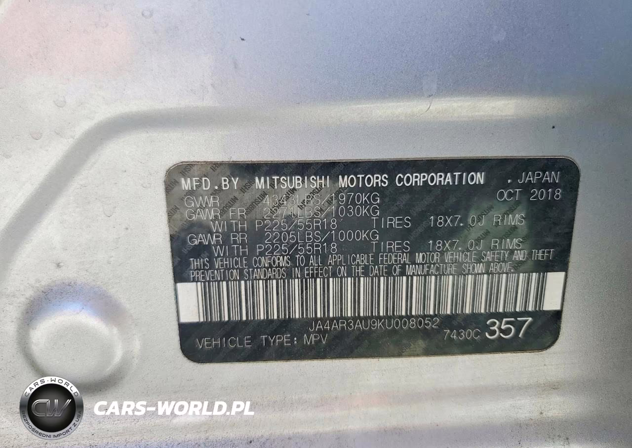2019 Mitsubishi Outlander Sport Es VIN:JA4AR3AU9KU008052 - 13