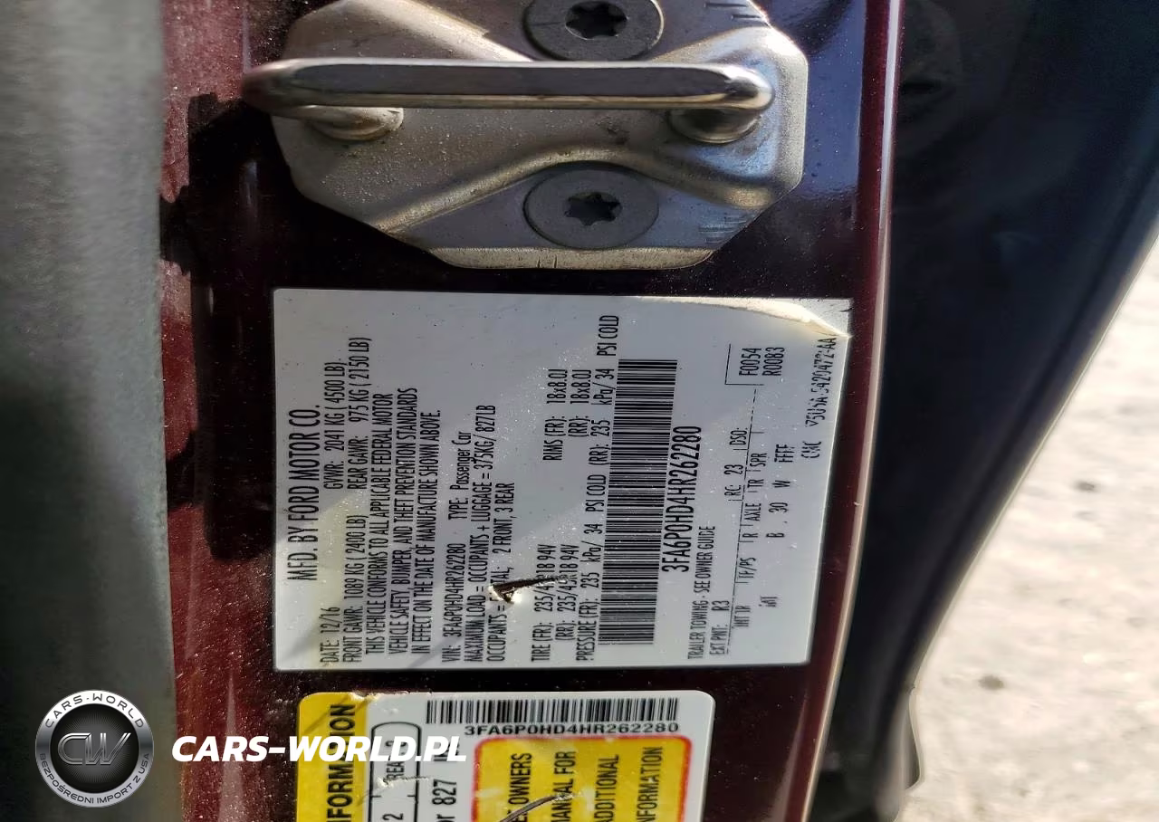2017 Ford Fusion Se VIN:3FA6P0HD4HR262280 - 12