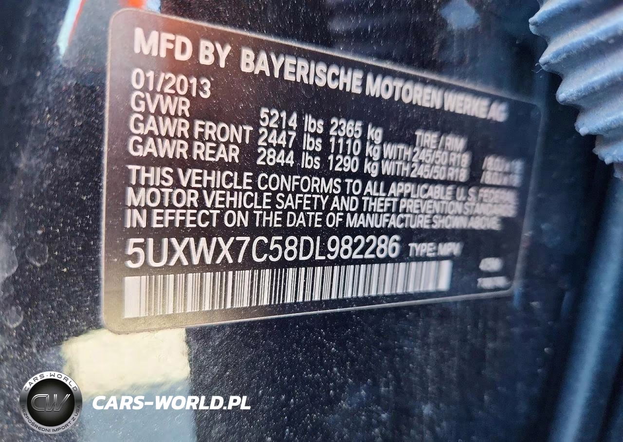 2013 BMW X3 xDrive35I VIN:5UXWX7C58DL982286 - 13