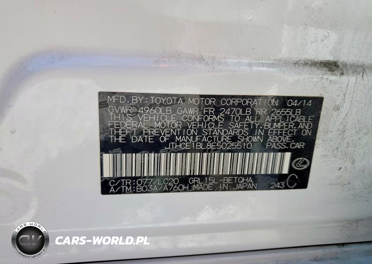 2014 Lexus Gs 350 VIN:JTHCE1BL8E5025510 - 12