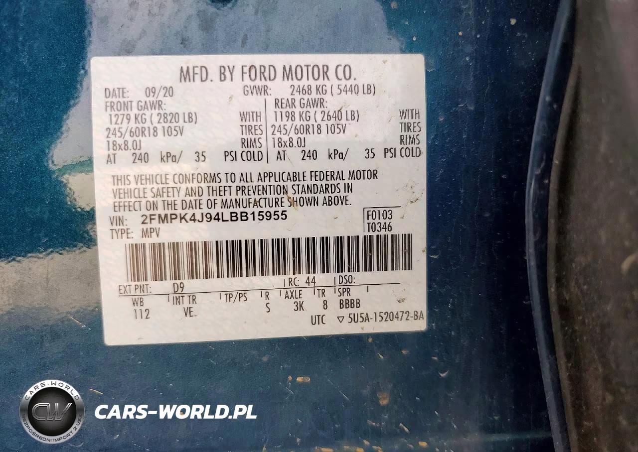 2020 Ford Edge Sel VIN:2FMPK4J94LBB15955 - 13