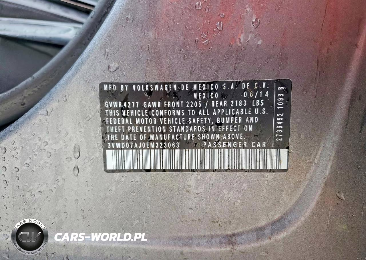2014 Volkswagen Jetta Se VIN:3VWD07AJ0EM323063 - 12