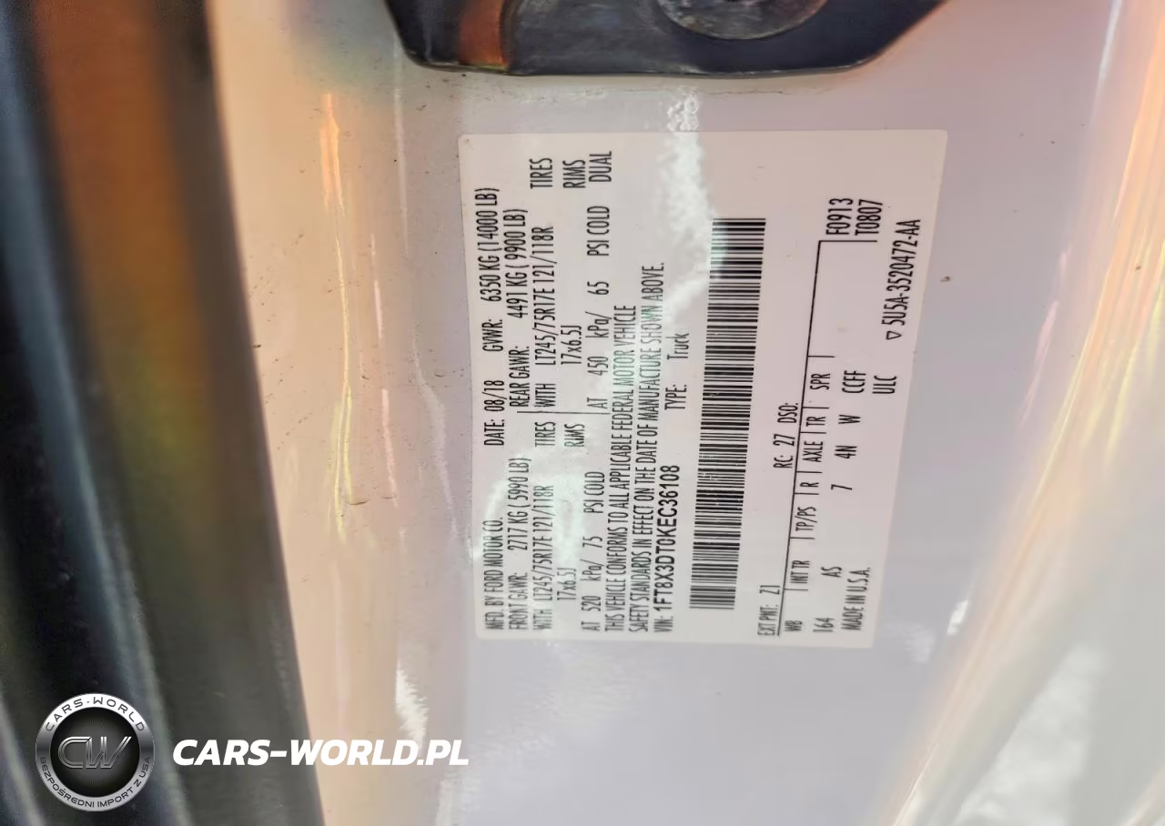 2019 Ford F350 Super Duty VIN:1FT8X3DT0KEC36108 - 10
