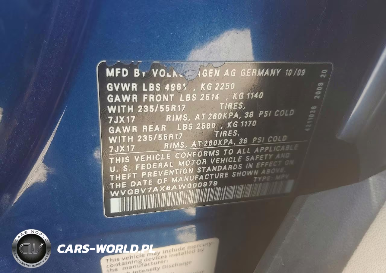 2010 Volkswagen Tiguan Se VIN:WVGBV7AX6AW000979 - 13