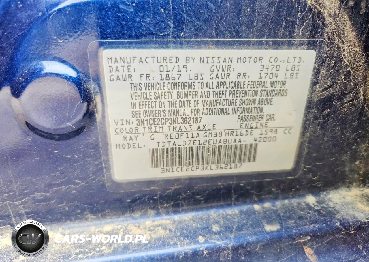 2019 Nissan Versa Note Sv VIN:3N1CE2CP3KL362187 - 12