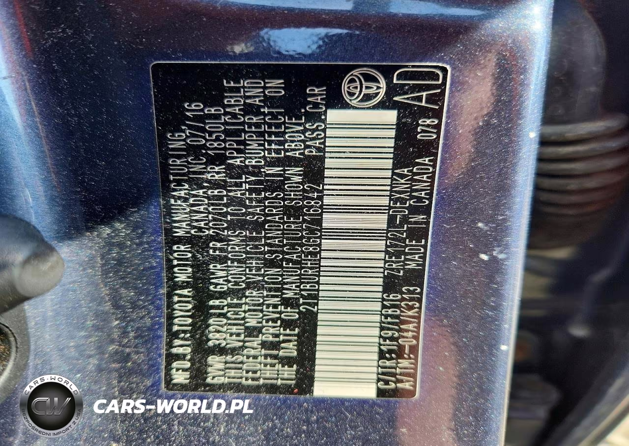 2016 Toyota Corolla Le Plus VIN:2T1BURHE8GC716842 - 12