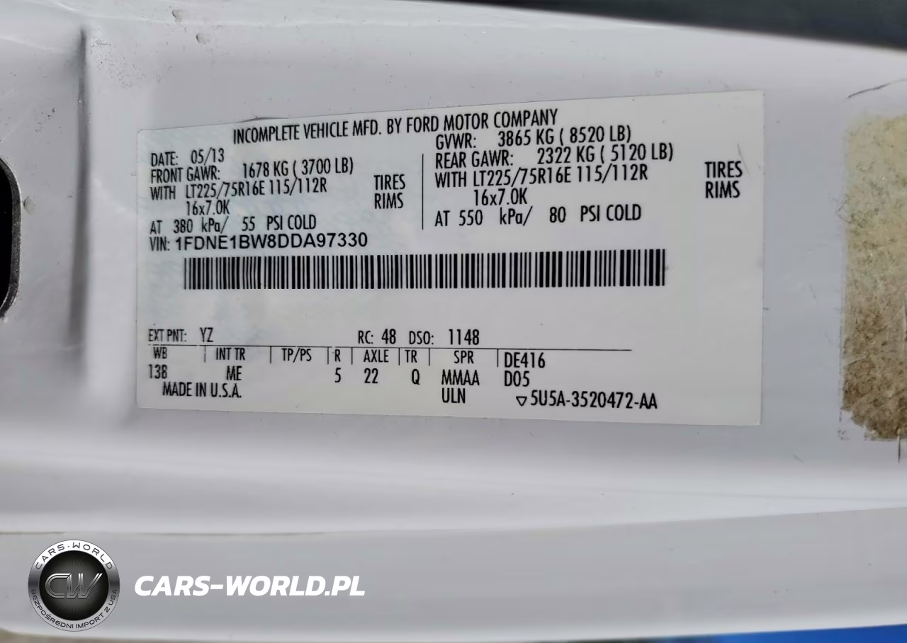 2013 Ford Econoline E150 Wagon VIN:1FDNE1BW8DDA97330 - 13