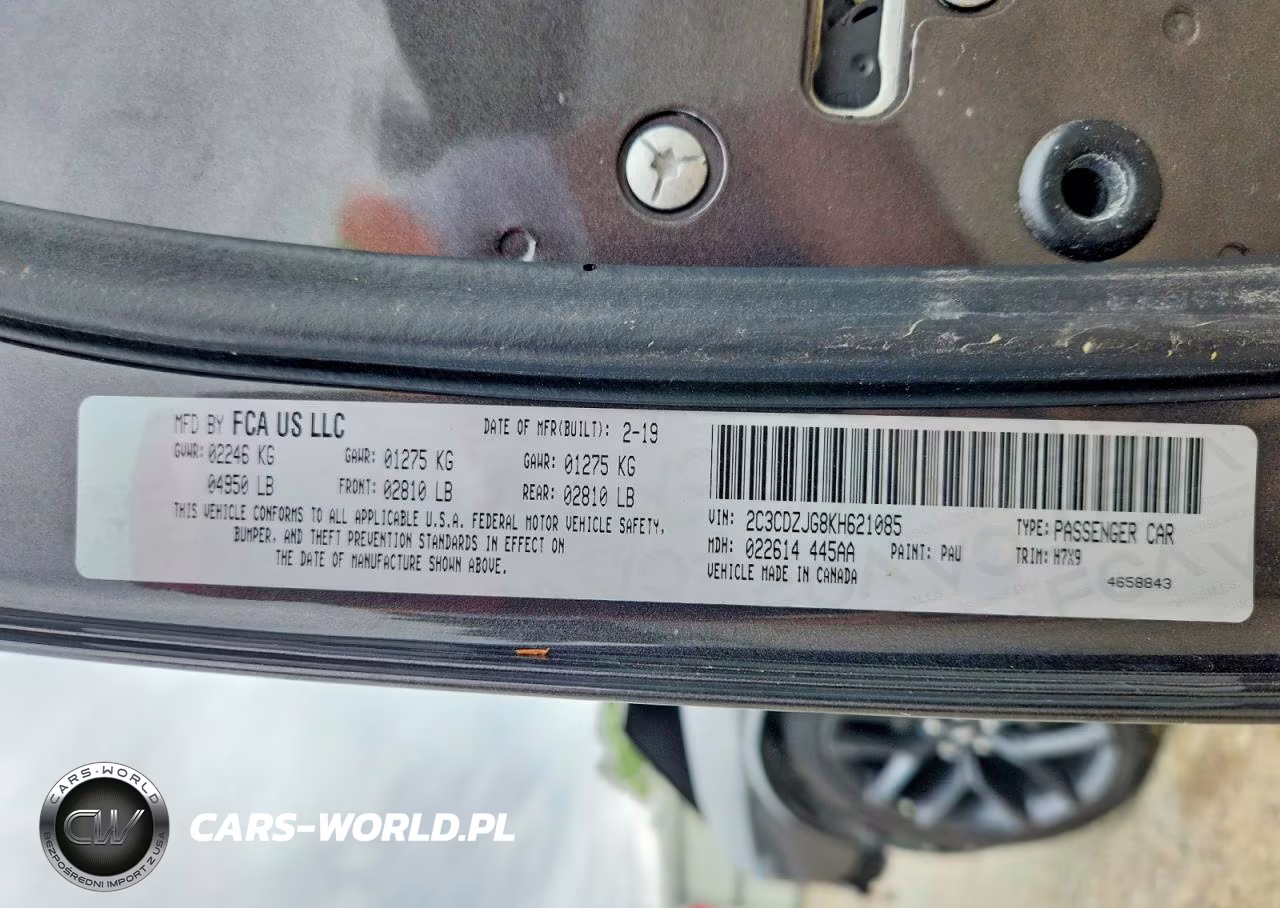 2019 Dodge Challenger Gt VIN:2C3CDZJG8KH621085 - 13