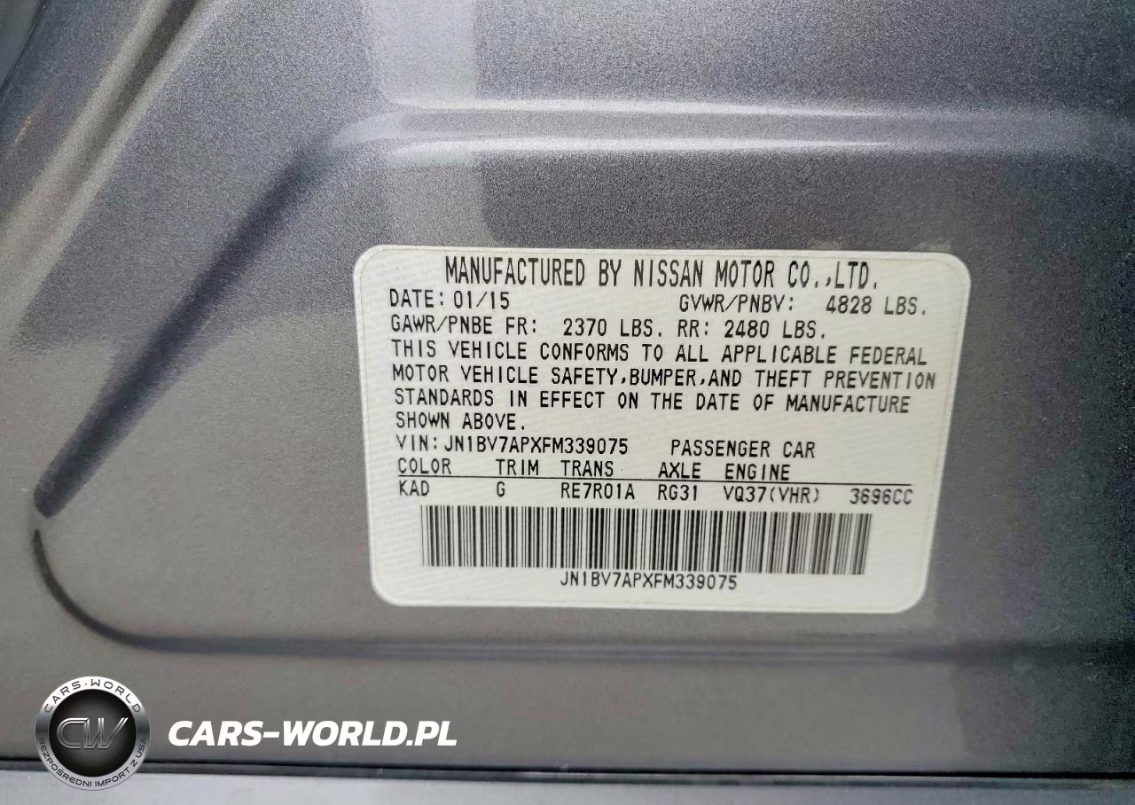 2015 Infiniti Q50 Base VIN:JN1BV7APXFM339075 - 12