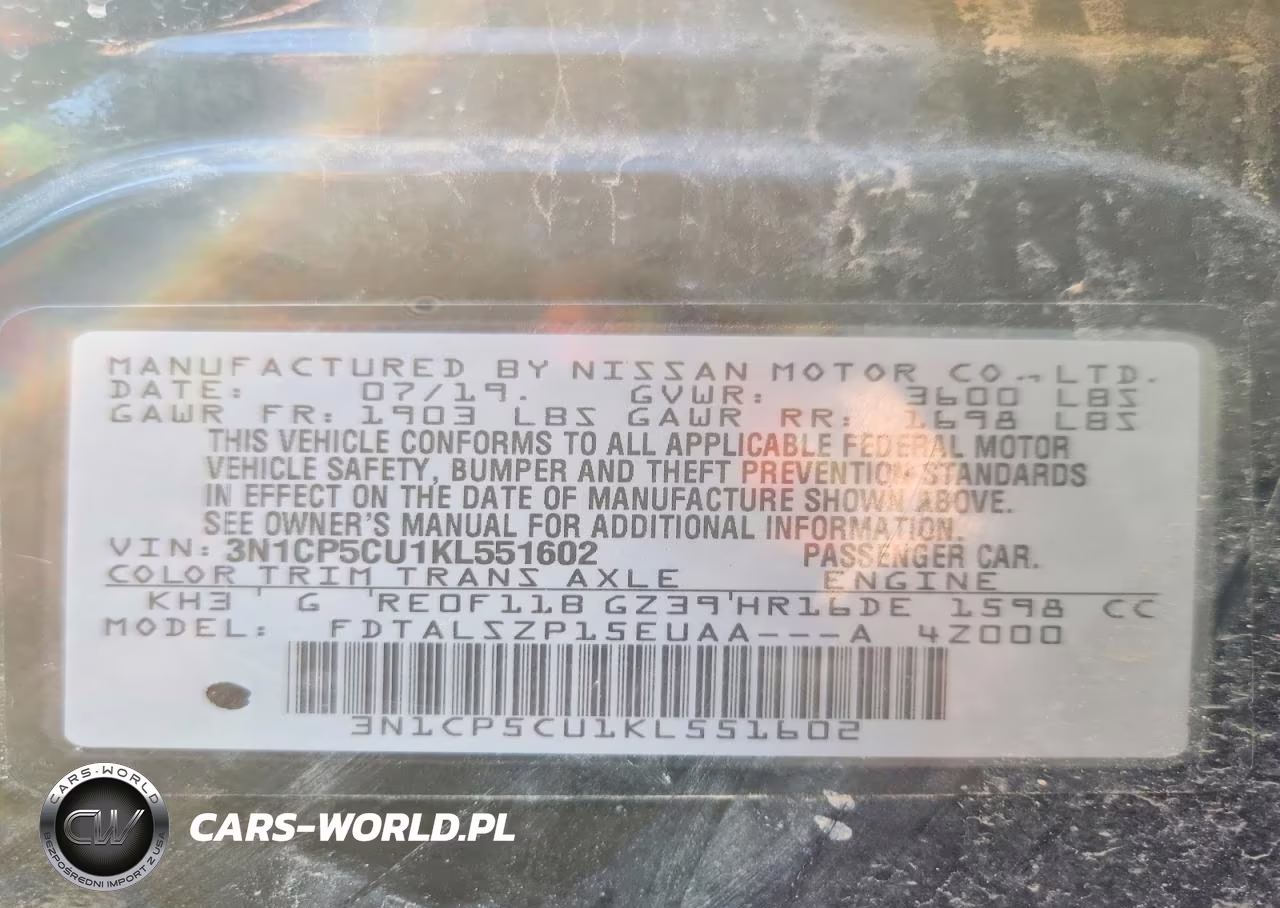 2019 Nissan Kicks Sv VIN:3N1CP5CU1KL551602 - 12