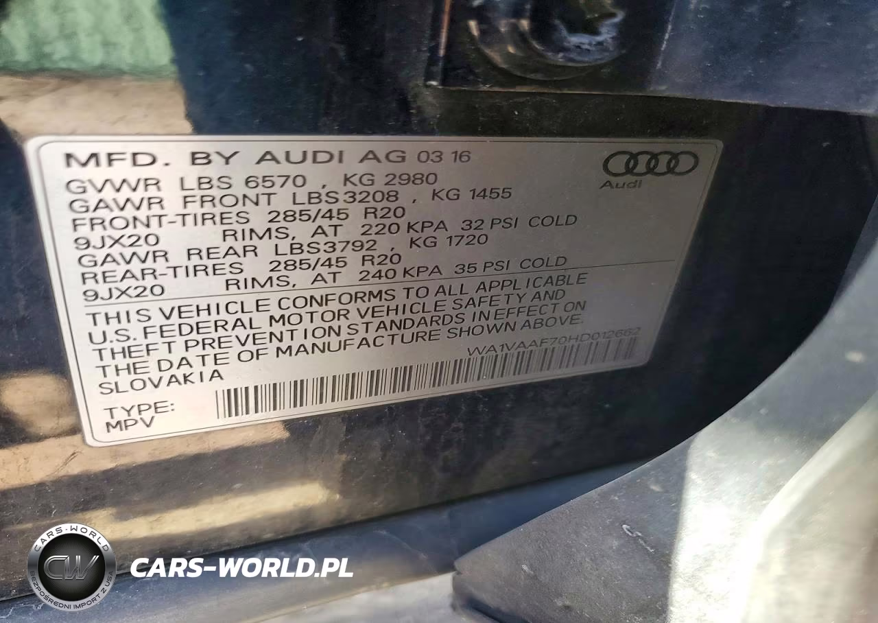 2017 Audi Q7 Prestige VIN:WA1VAAF70HD012662 - 12