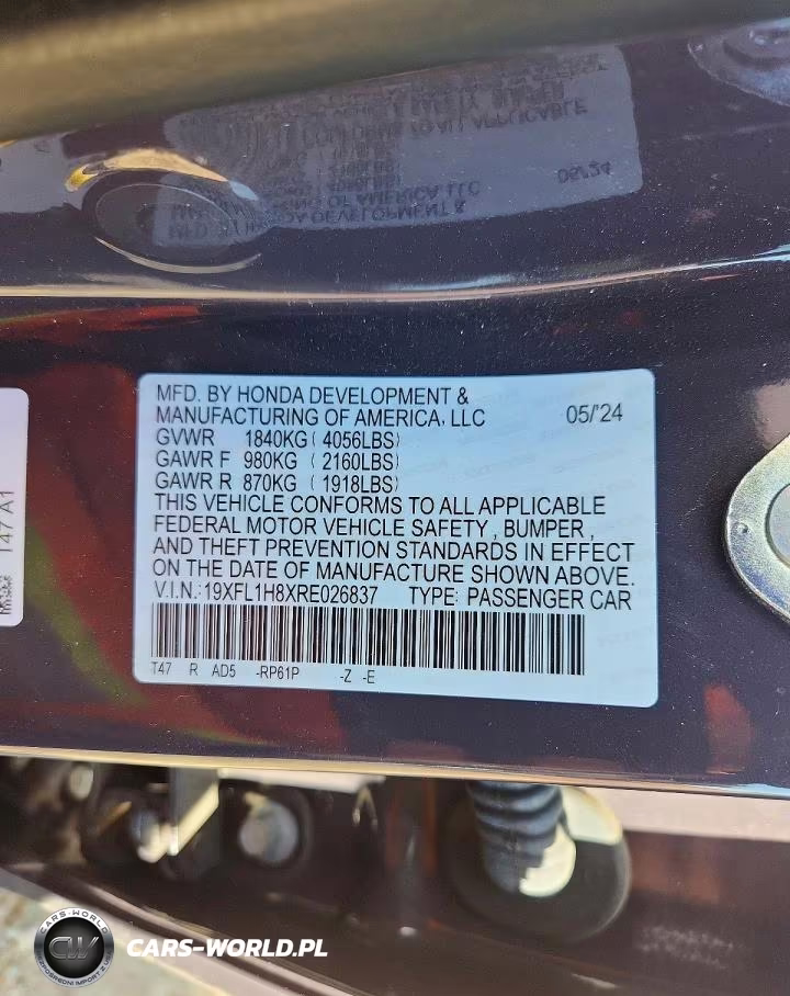 2024 Honda Civic Sport Touring VIN:19XFL1H8XRE026837 - 13