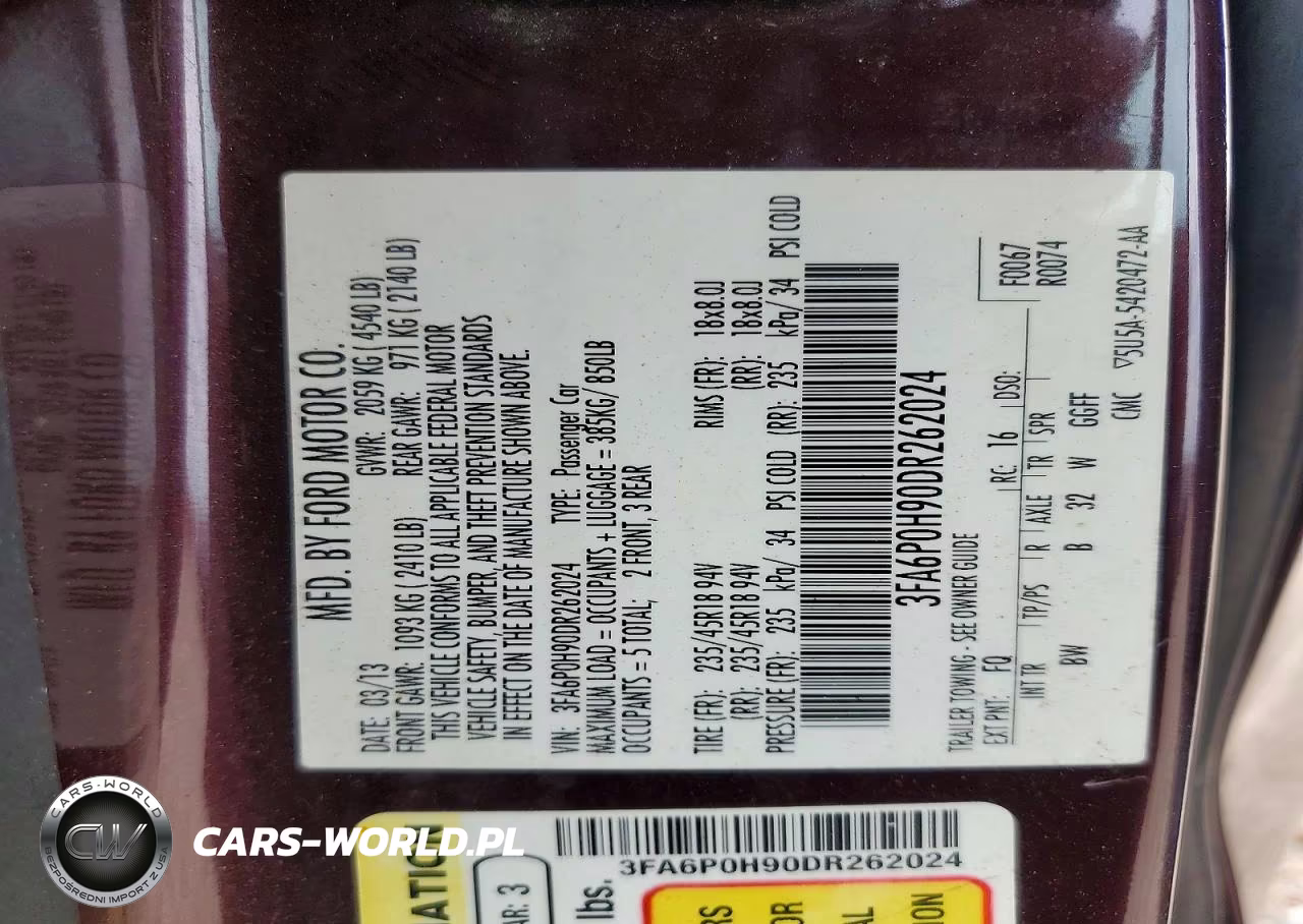 2013 Ford Fusion Se VIN:3FA6P0H90DR262024 - 12