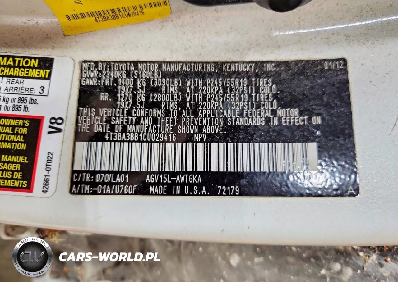 2012 Toyota Venza Xle VIN:4T3BA3BB1CU029416 - 13