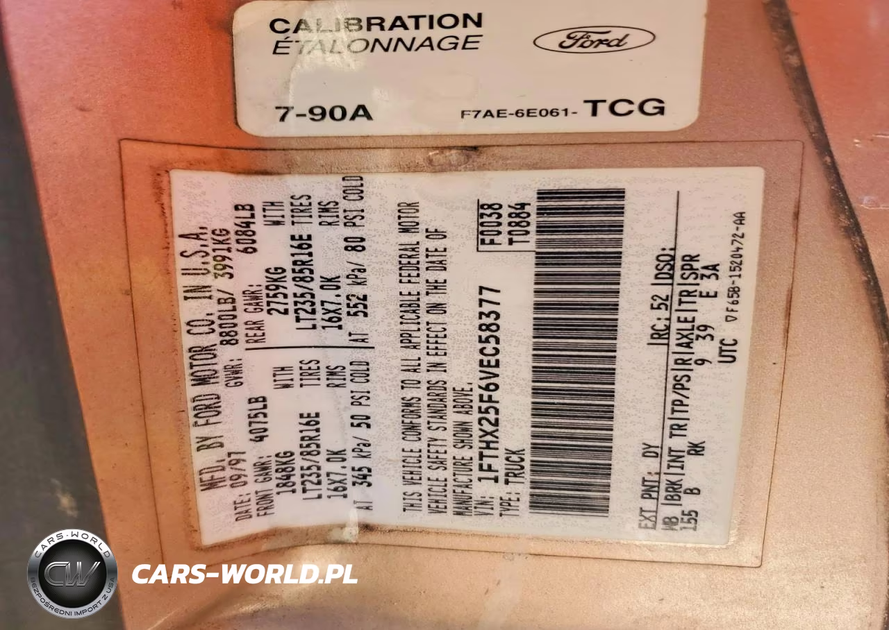1997 Ford F250 VIN:1FTHX25F6VEC58377 - 12