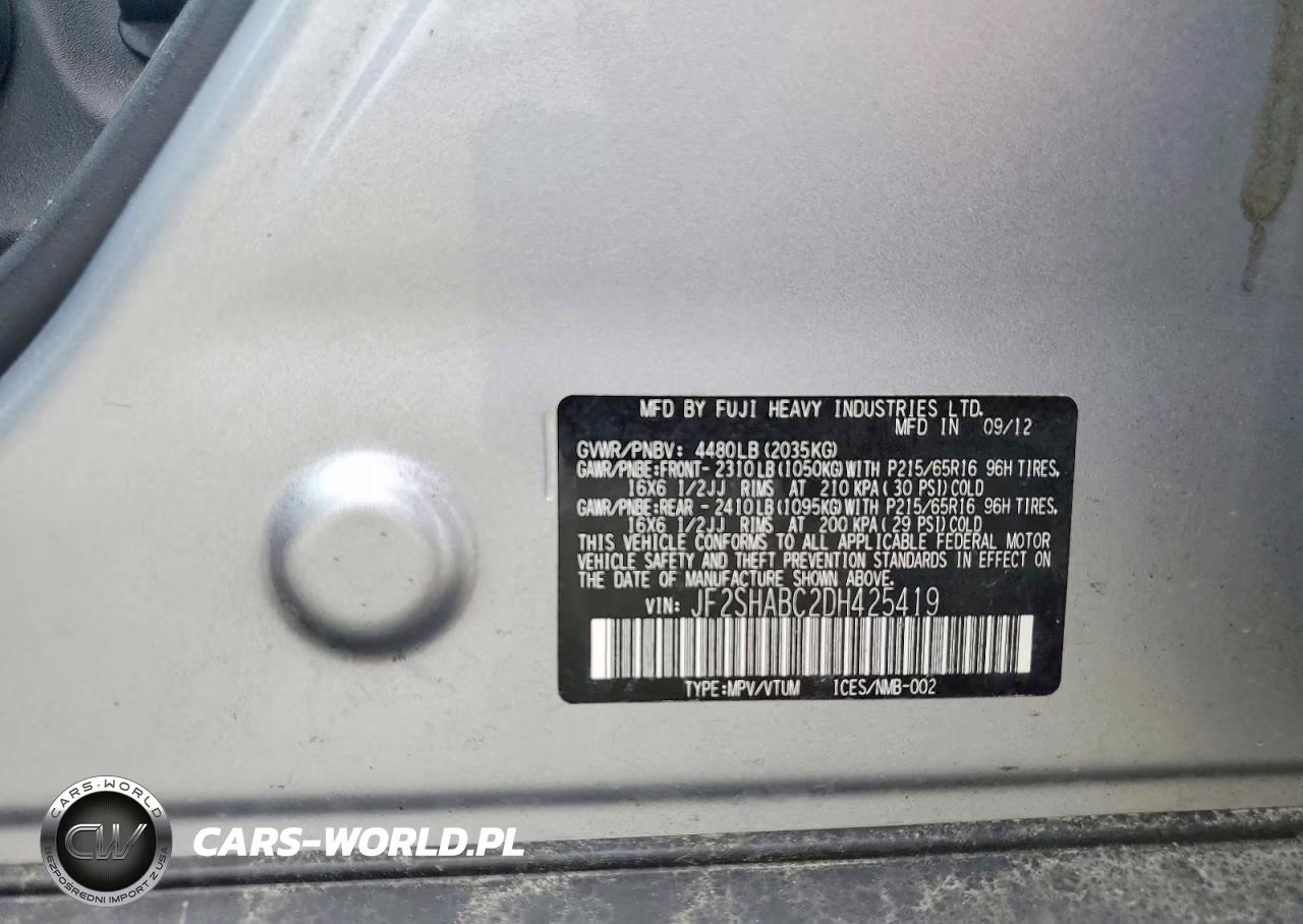 2013 Subaru Forester 2.5X VIN:JF2SHABC2DH425419 - 14