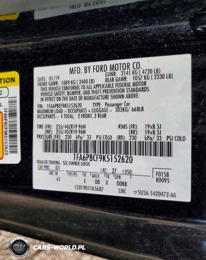 2019 Ford Mustang Gt VIN:1FA6P8CF9K5152620 - 12