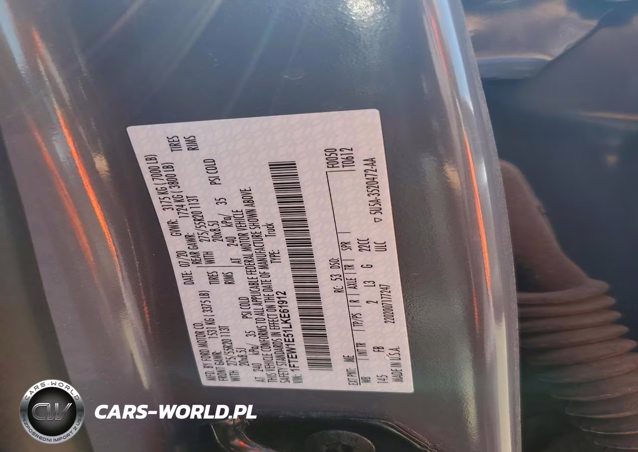 2020 Ford F150 Supercrew VIN:1FTEW1E51LKE61912 - 12