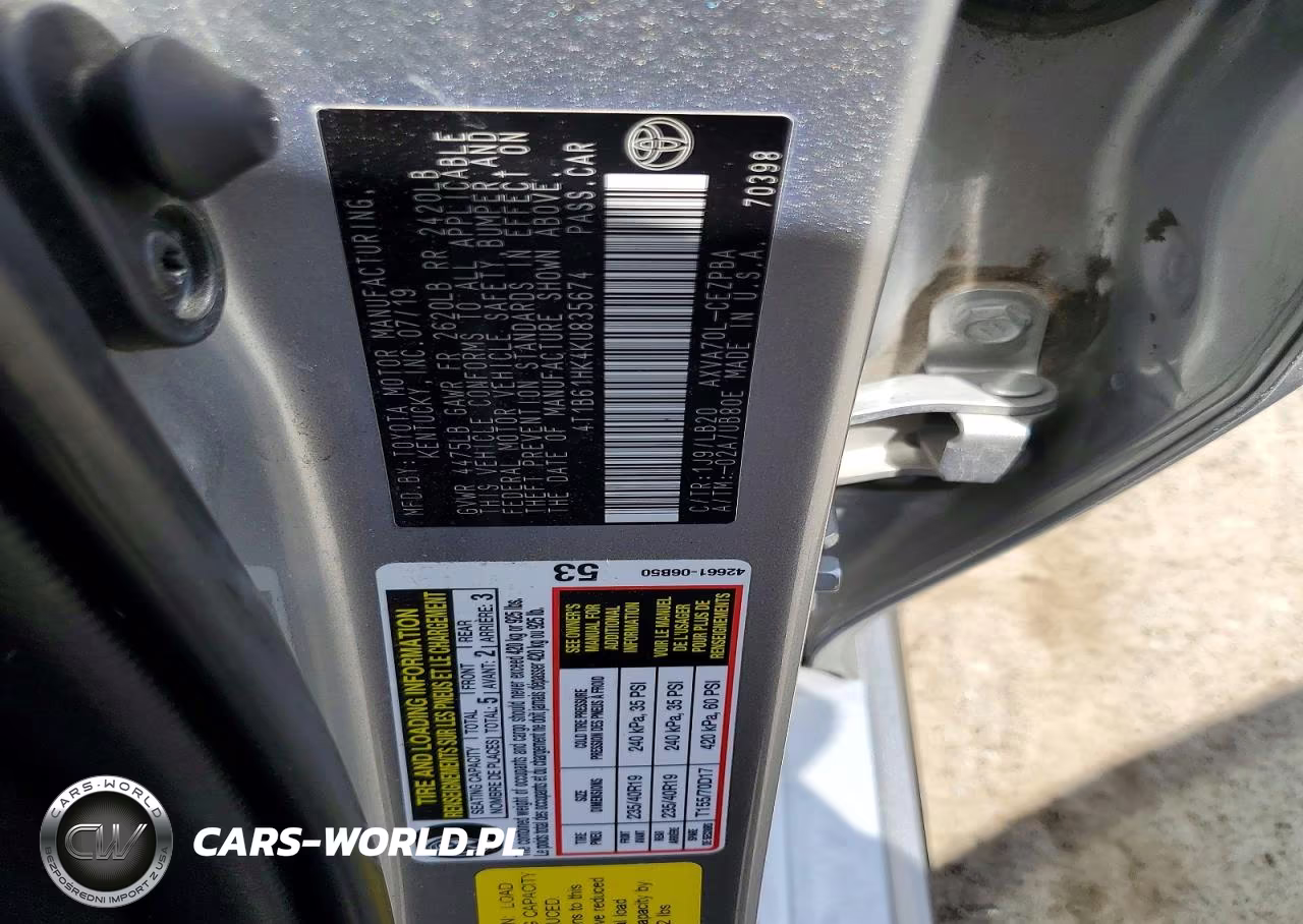 2019 Toyota Camry Xse VIN:4T1B61HK4KU835674 - 12