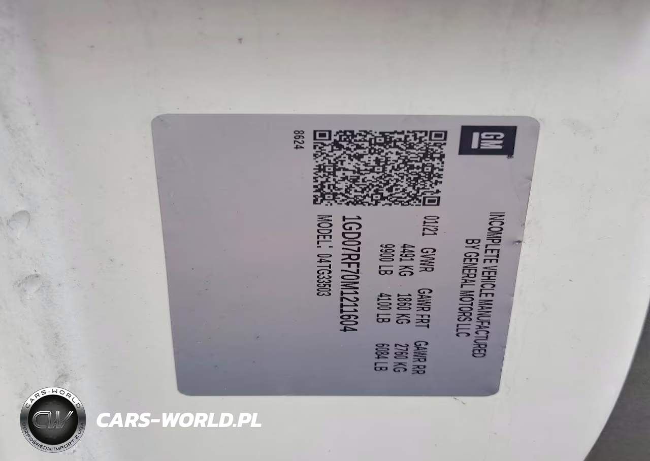 2021 GMC Savana Cutaway G3500 VIN:1GD07RF70M1211604 - 12