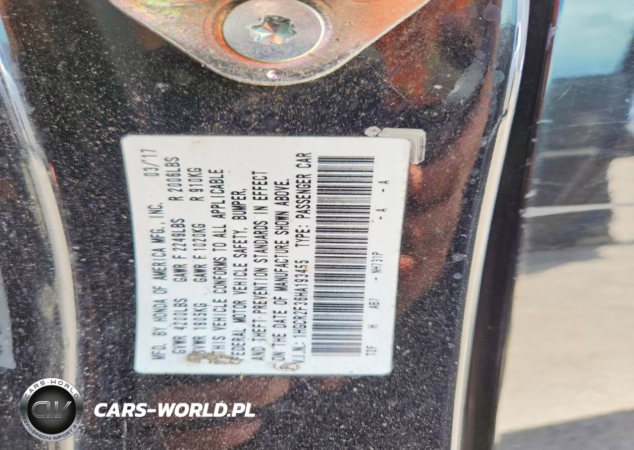 2017 Honda Accord Lx VIN:1HGCR2F36HA193455 - 13