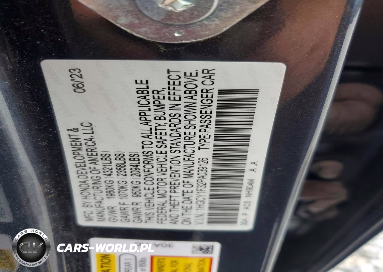 2023 Honda Accord Ex VIN:1HGCY1F32PA039126 - 13