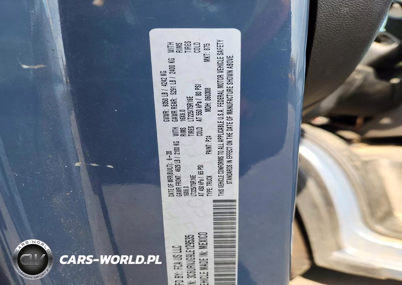 2020 Ram Promaster 3500 Delivery Van VIN:3C6URVJG9LE129535 - 13
