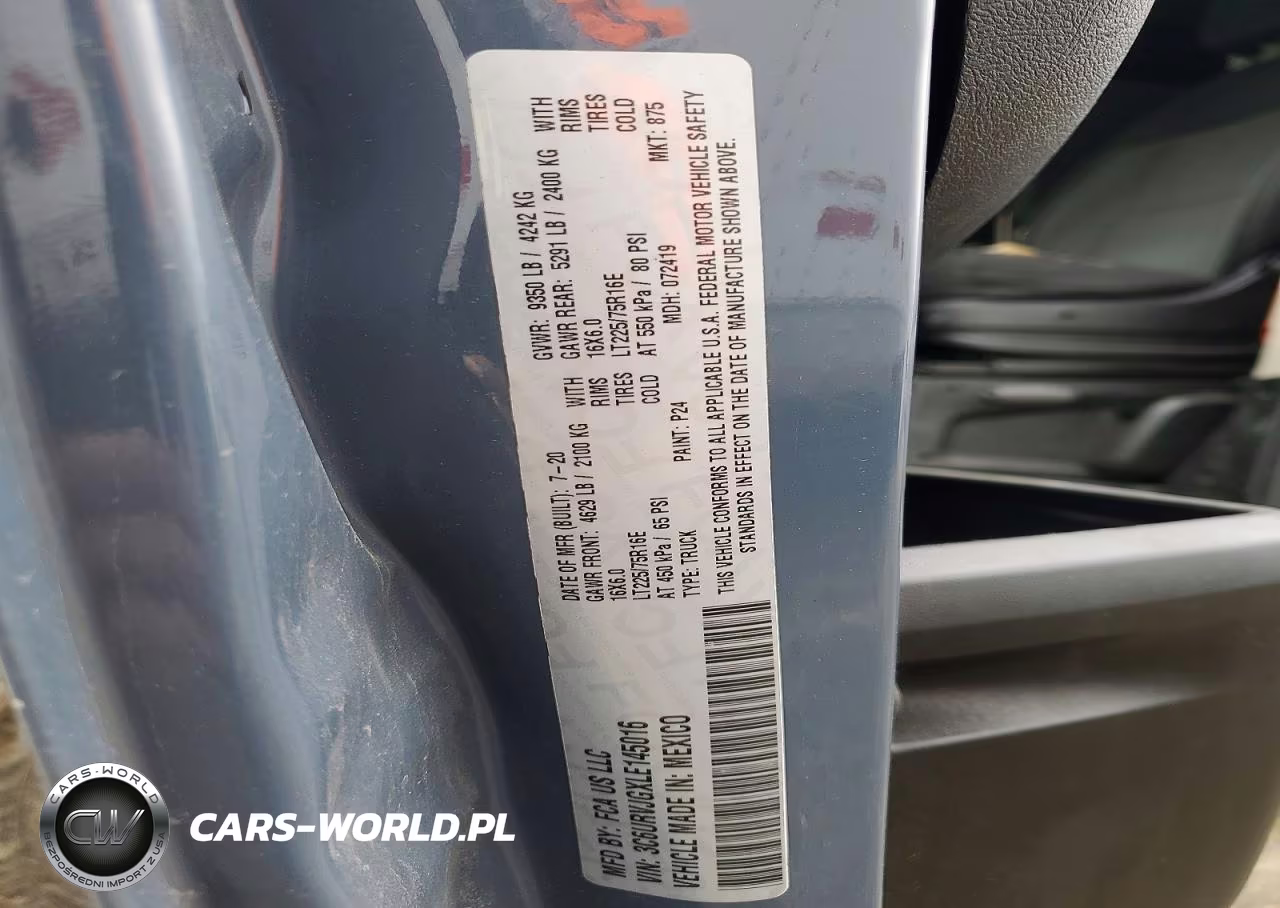2020 Ram Promaster 3500 Delivery Van VIN:3C6URVJGXLE145016 - 13