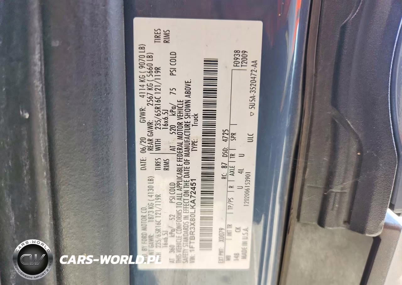 2020 Ford Transit 250 Delivery Van VIN:1FTBR3X80LKA72451 - 13