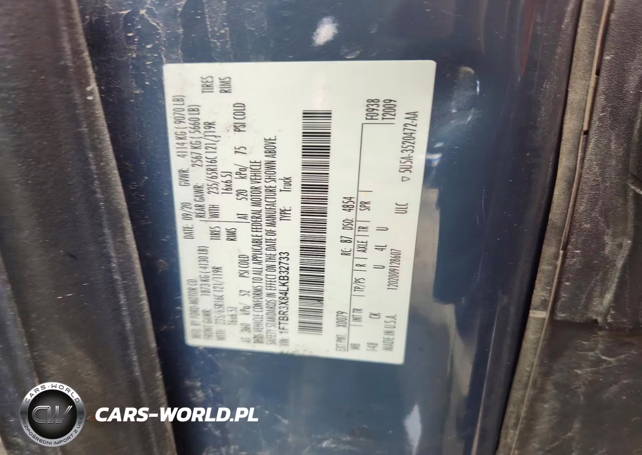 2020 Ford Transit T-250 VIN:1FTBR3X84LKB32733 - 12