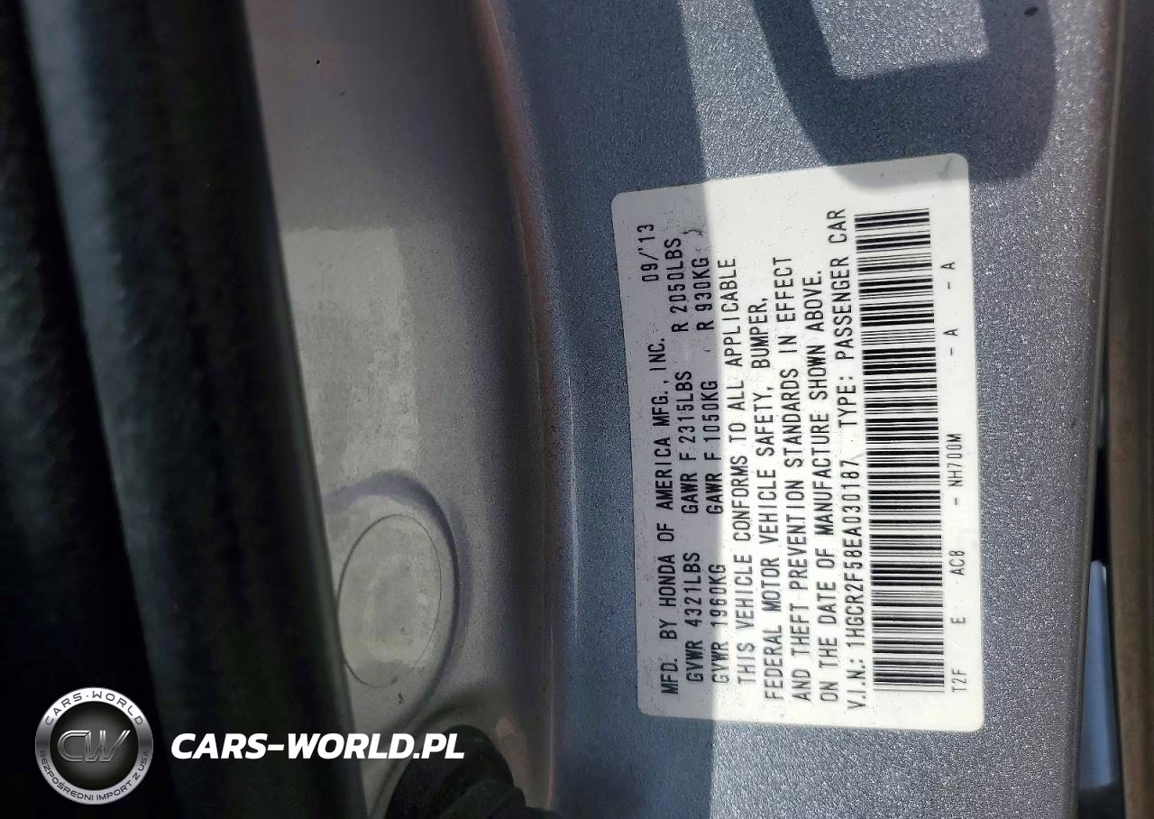 2014 Honda Accord Sport VIN:1HGCR2F58EA030187 - 12