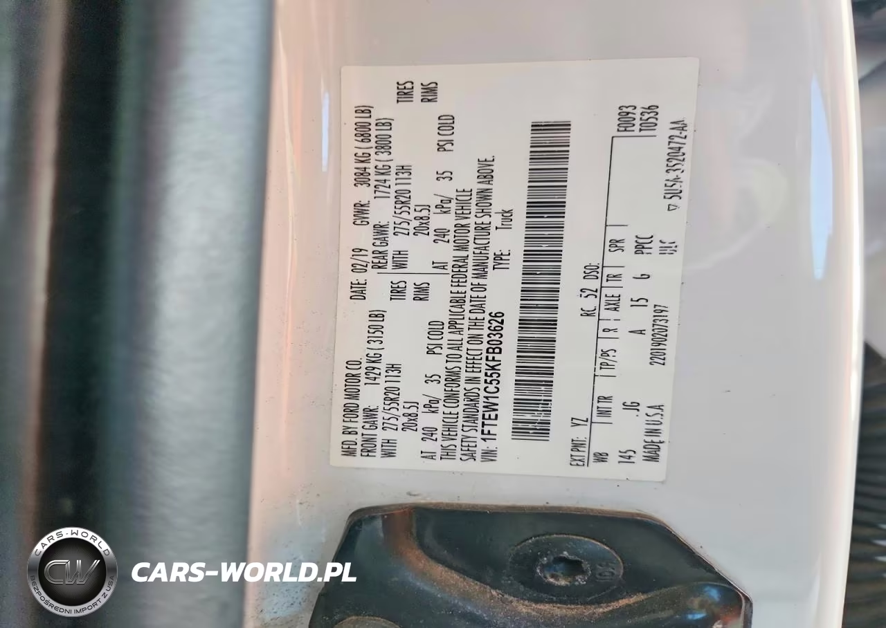2019 Ford F150 Supercrew VIN:1FTEW1C55KFB03626 - 12
