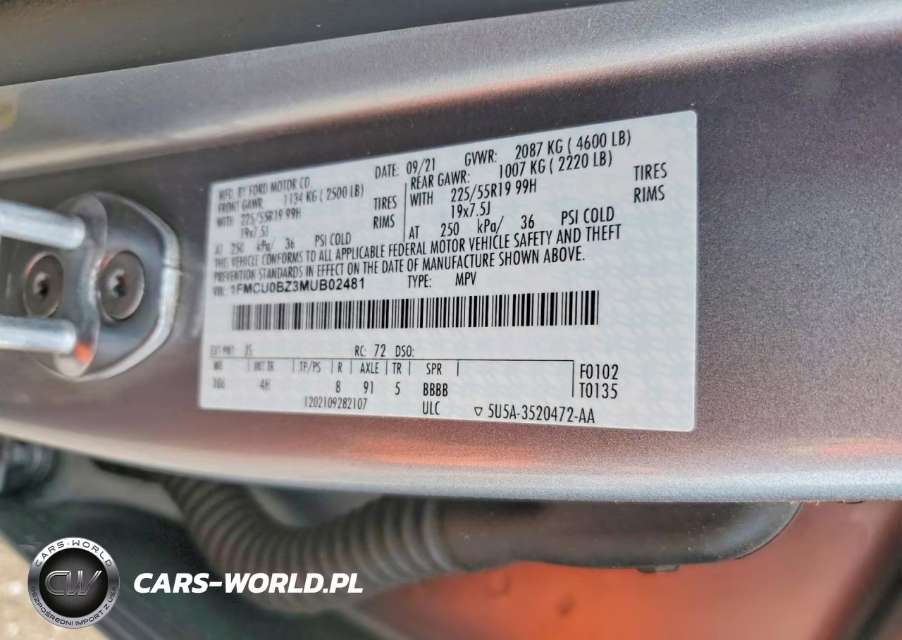 2021 Ford Escape Se VIN:1FMCU0BZ3MUB02481 - 12