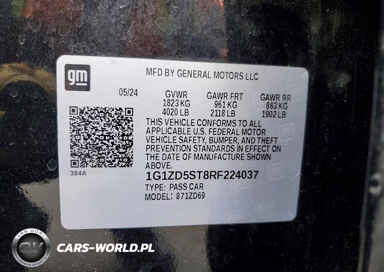 2024 Chevrolet Malibu Lt VIN:1G1ZD5ST8RF224037 - 12