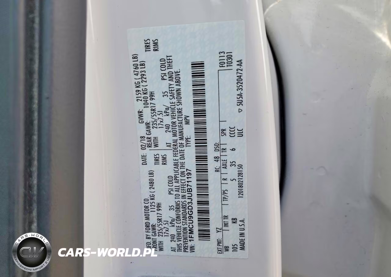 2018 Ford Escape Se VIN:1FMCU9GD3JUB71197 - 13