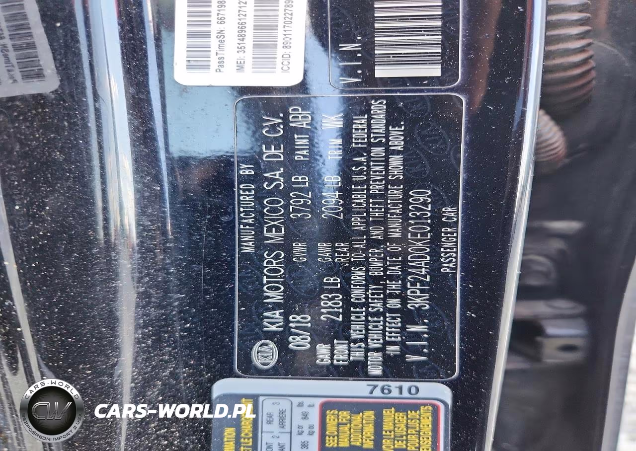 2019 Kia Forte Lxs VIN:3KPF24AD0KE013290 - 12