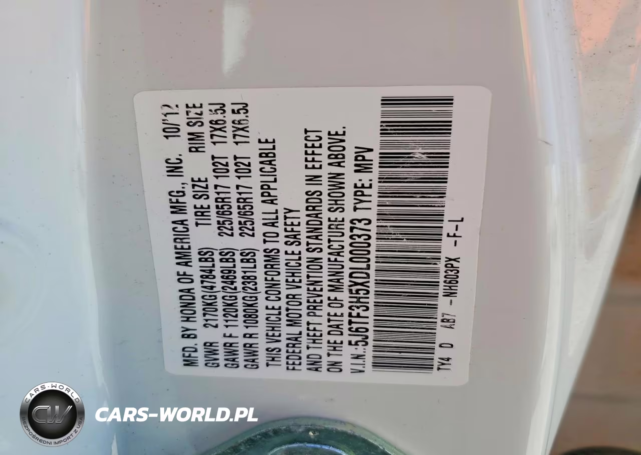 2013 Honda Crosstour Exl VIN:5J6TF3H5XDL000373 - 13