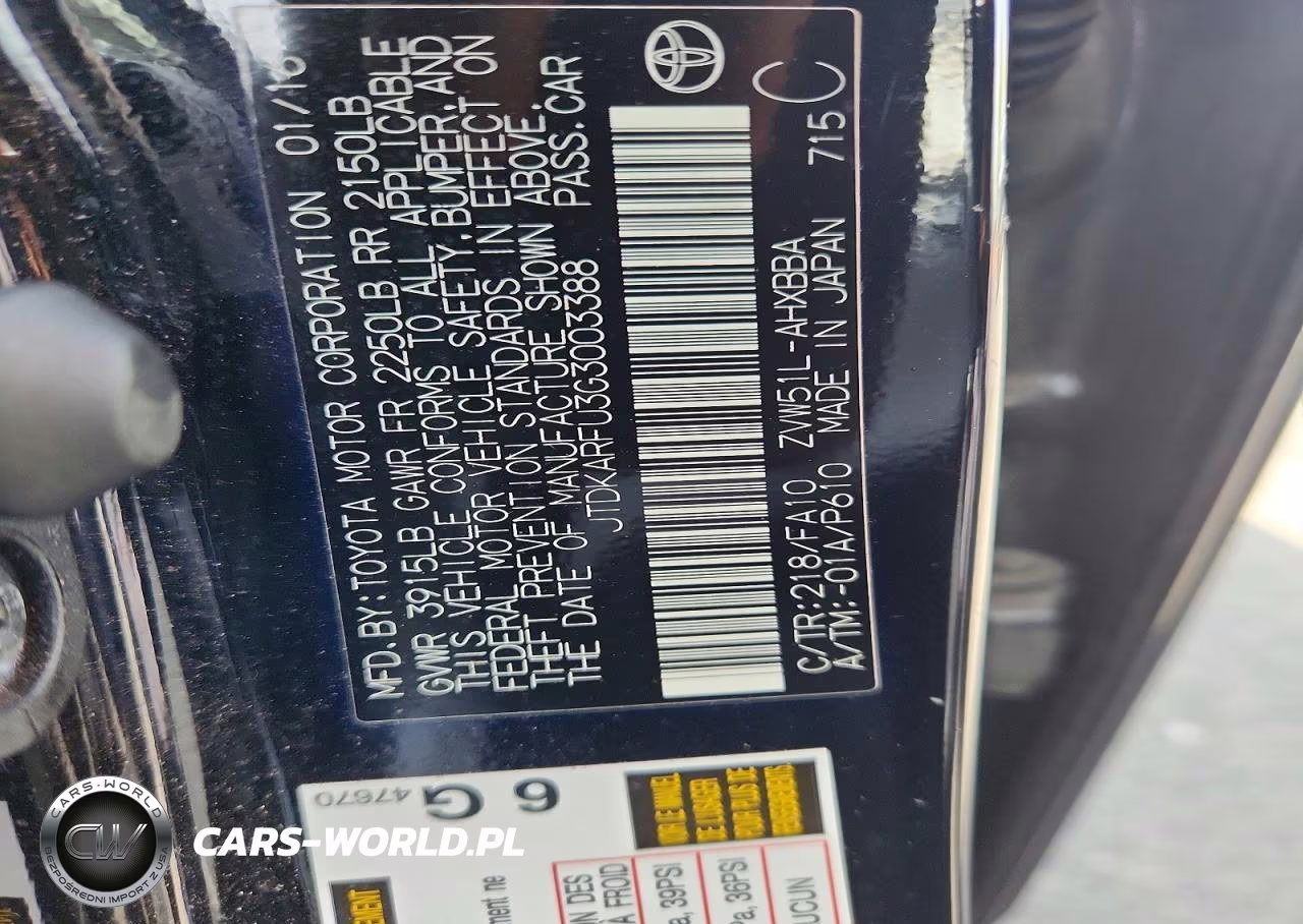 2016 Toyota Prius Two Eco VIN:JTDKARFU3G3003388 - 12