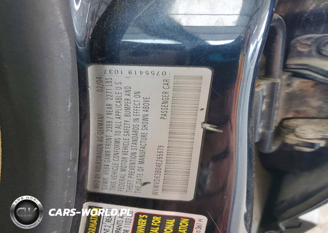 2004 Volkswagen Passat Gls VIN:WVWVD63B04E265679 - 12