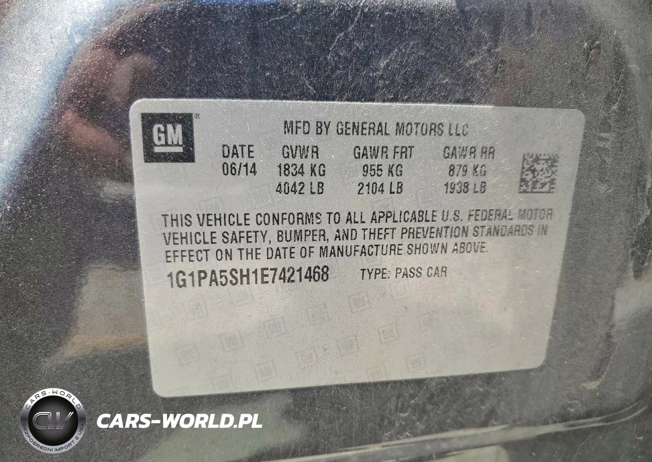 2014 Chevrolet Cruze Ls VIN:1G1PA5SH1E7421468 - 12
